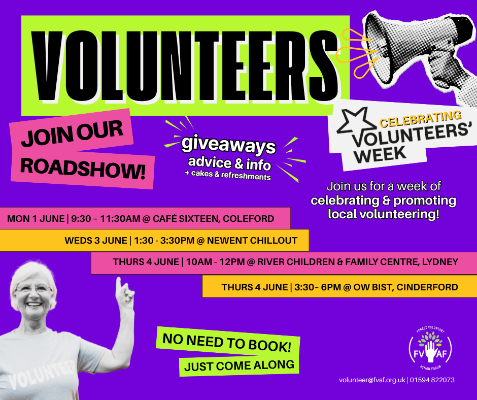 FVAF Volunteers Roadshow. June 2026. Contact deb@fvaf.org.uk
